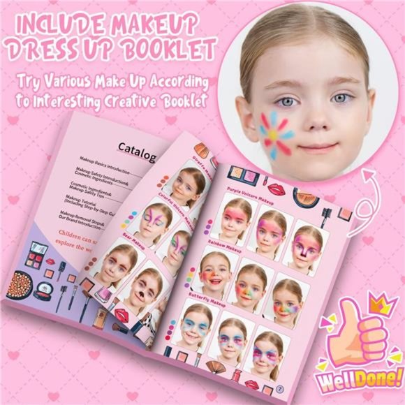 Washable Makeup Kit with Cosmetic Case (Pink) For Kids - Picture 2 of 6